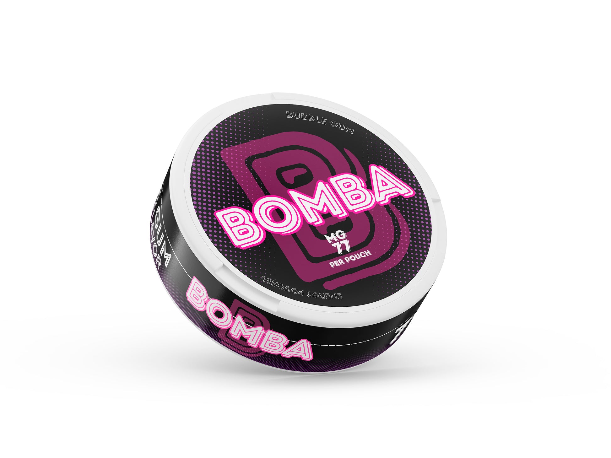 Bubble gum flavored caffeine pouch by Bomba

